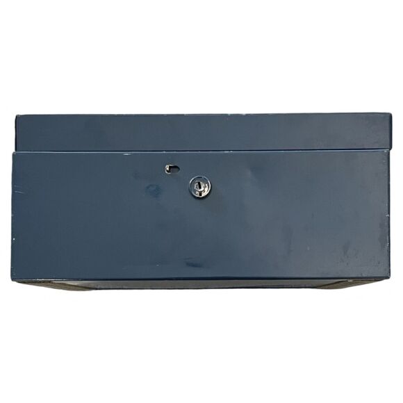 Vintage Hilton Carte Blanche Credit Card Application Blue Yellow Tin Box 50s 60s - Picture 10 of 10